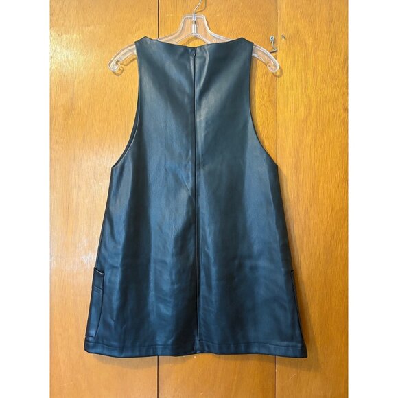 ZARA BLACK VEGAN LEATHER SHEATH DRESS, SIZE: XS, LIKE NEW - Picture 2 of 3